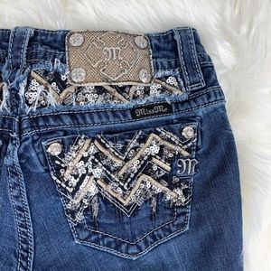 🔥 Miss Me Jeans Size 26 Sequin Chevron Boot Cut